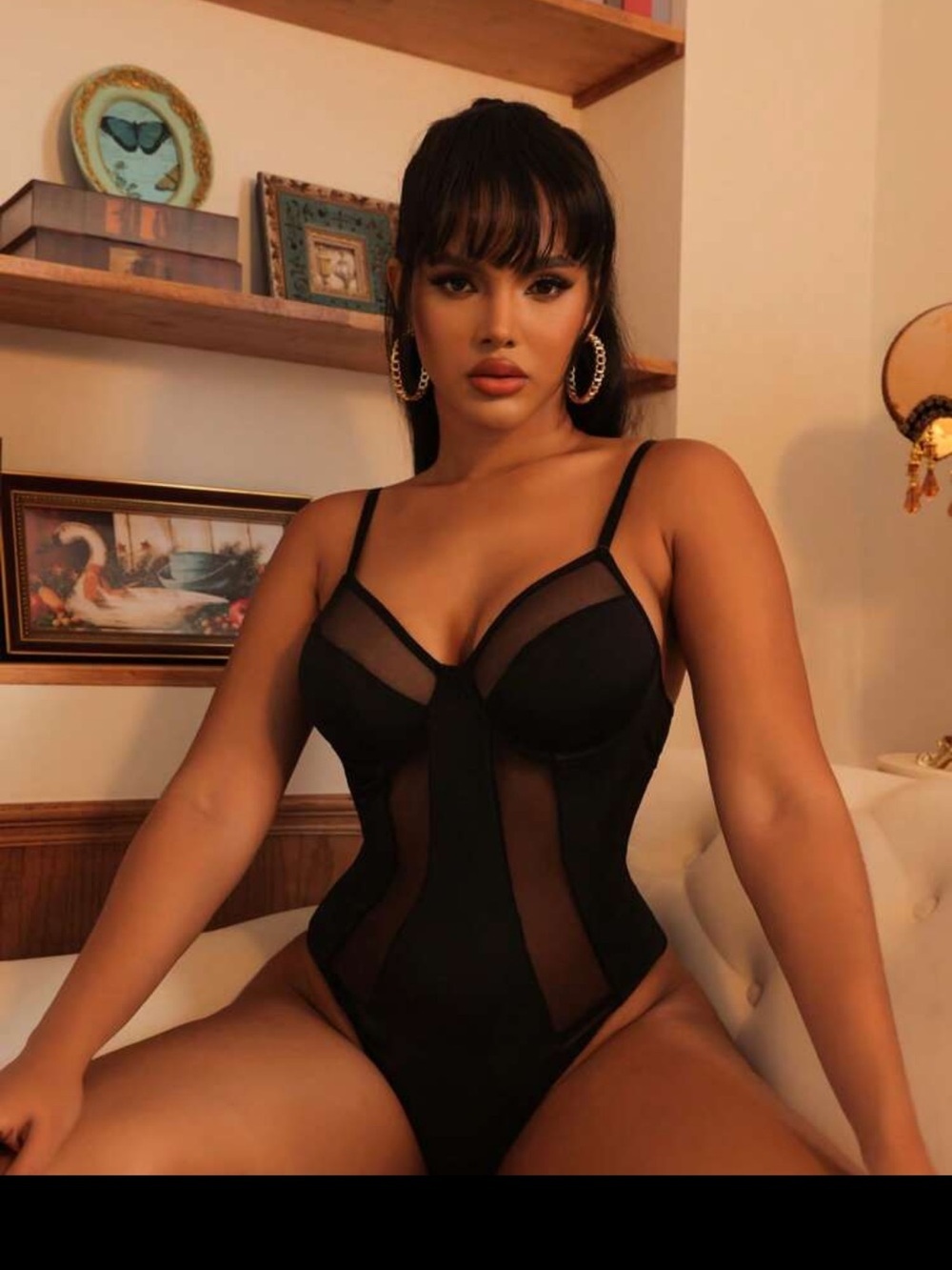 BNWT Black Mesh Underwire Teddy Bodysuit | Sheer Lingerie | Size Large - Picture 2 of 4